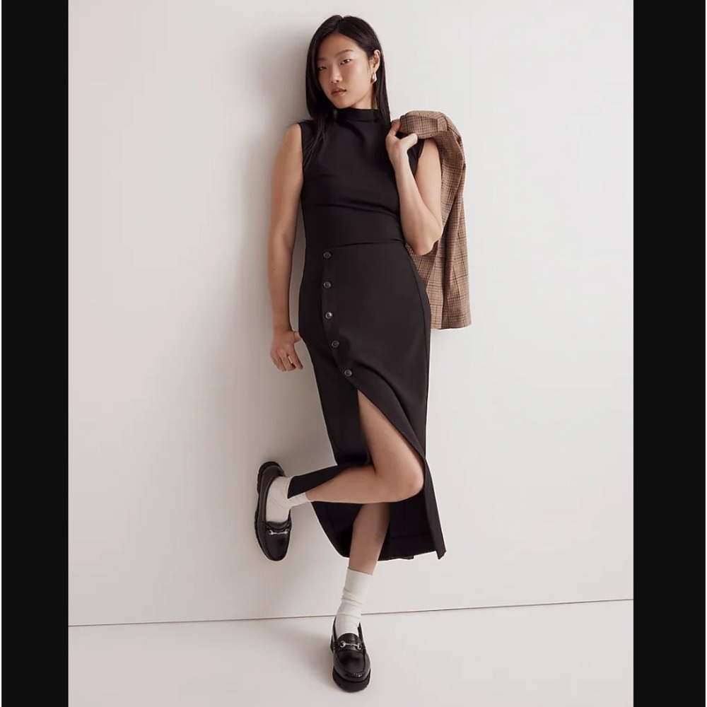 Elegant Black Button-Down Skirt